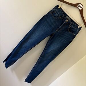 Harper Blue Skinny Jeans Frayed Edgy Hem Women's 27 great preworn condition